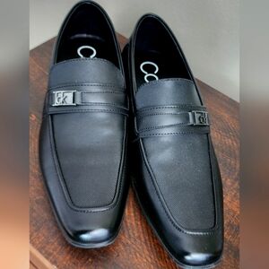 Calvin Klein Bartley Diamond Mens Black Leather Shoes